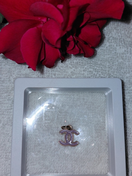 CHANEL Jewelry - Christmas? New CHANEL Gold-Tone CC Charm w Soft Pink Enamel In Box, Giftable/NEW